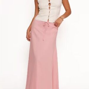 Petal & Pup Pink Linen Maxi Skirt